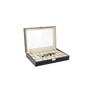 Uten Bo&icirc;te &agrave; Montres &Eacute;crin &agrave; Montres Coffret &agrave; Montres Pr&eacute;sentoir &agrave; Montres Bo&icirc;te &agrave; Bijoux, Rangement pour Montre en Cuir Synth&eacute;tique Noir