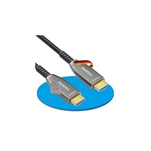 Sonero Câble® 8K-HDMI 2.1, câble hybride fibre optique, résolution jusqu'à 8K 60 Hz (7680 x 4320) / 4K 120Hz (3840 × 2160), prise en charge HDCP 2.2, anthracite, 50 mètres