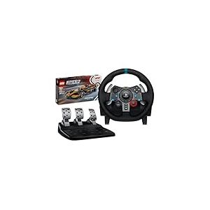 Logitech G G29 Driving Force Volant de course et pédales pour PS5, PS4, PC & Mac + LEGO Speed Champions F1 McLaren Team MCL38 - Jeu de Construction avec véhicule de Course & Minifigurine