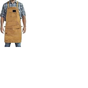 Hudson Durable Goods Tablier en toile cirée robuste Marron - Travail Du Bois Édition Permet De Régler: M À Xxl