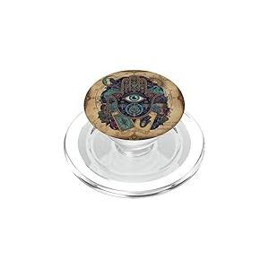 Mauvais Yeux Croissant de Lune et Corbeau Hamsa Main de Soleil esth&eacute;tique PopSockets PopGrip pour MagSafe