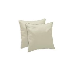Giovanni Dolcinotti | Lot de 2 taies d'oreiller pour canap&eacute; 40 x 40 cm &ndash; Housses de Coussin d&eacute;coratives &ndash; 100% Coton Effet Soie &ndash; Housses avec Fermeture &eacute;clair dissimul&eacute;e &ndash; Cr&egrave;me &ndash; Mod&egrave;le Atlanta