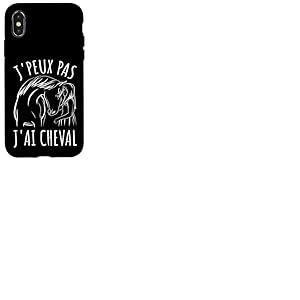 Je Peux Pas J'ai Cheval Chevaux Femmes Fille &Eacute;quitation Coque pour iPhone X/XS