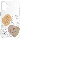 Line Art American Curl Minimalist Coque pour iPhone 16 Plus