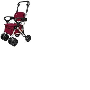 Playcare D&eacute;ambulateur pour personnes &acirc;g&eacute;es avec si&egrave;ge et accoudoirs large, couleur grenat