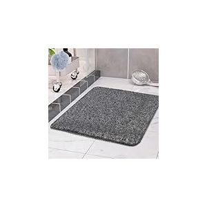 COSYLAND Tapis de Douche Antidérapant 80x80 cm - Tapis de Bain Sécurité Confortable en PVC Luffa - Séchage Rapide avec Trous de Drainage - Pour Salle de Bain et Zones Humides - Découpable - Noir/Blanc