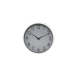VoltShine Horloge Murale Blanche et Grise 50 x 50 x 5 cm, Mouvement continu, idéale pour la décoration et l'organisation du Temps en intérieur.