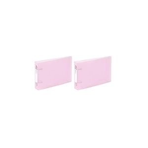 Viquel - Classeur à fiches Bristol avec étiquettes d'identification - 2 anneaux - Format A5 (25x16,5cm) - Rose (Lot de 2)