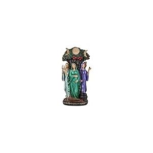 DRW Figurine de la Triple déesse Celtique Symbole des Cycles de la Vie, de la Lune et de la Nature en résine Peinte à la Main 20 cm