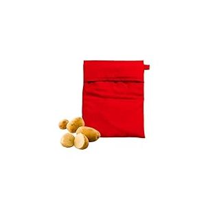Lot de 2 sacs pour cuisson de pommes de terre au micro-ondes 25 x 21 x 1 cm, rouge