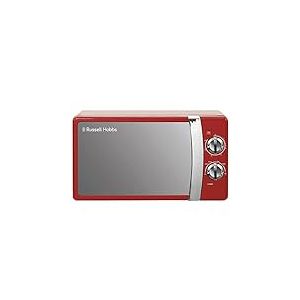Russell Hobbs RHMM701R Micro-ondes manuel monofonction 700 W, 17 l, 5 niveaux de puissance, sonnerie et minuterie, fonction décongélation, nettoyage facile, rouge
