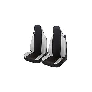 Auto Accessori Lupex Housses de siège Auto compatibles avec Smart fortwo, 450 451 et 453, 1 2 3 séries, Tissu Polycoton (Noir - Gris Clair)