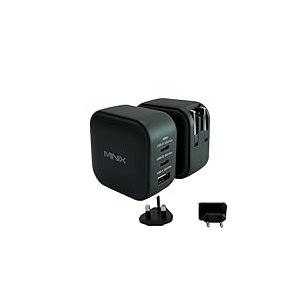 MINIX Chargeur Neo P1 avec 3 Ports USB 2 x USB-C 3.0 (Maximum 65 W) 1 x USB-A Quick Charge 3.0 (Maximum 36 W) PNI-MX-NEO-P1
