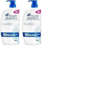 Head & Shoulders Classic Shampoing Antipelliculaire Avec Pompe 1000ml. Usage Quotidien. Jusqu'&agrave; 100% des Pellicules &Eacute;limin&eacute;es, Cliniquement Prouv&eacute;. (Lot de 2)