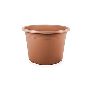 Floralo Cilindro Pot de Fleurs Rond 50 cm de diam&egrave;tre x 38 cm en Terre Cuite r&eacute;sistant aux intemp&eacute;ries en Plastique r&eacute;sistant aux UV Marron 1 x