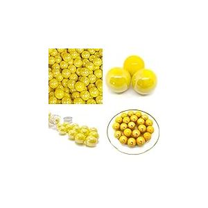 mesbilles - 10 Billes en Verre Glossy Jaune - 9 Billes et 1 Calot