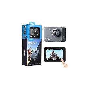 AKASO V50 Pro Camera Sport 4K 30fps 20MP WiFi - Camera 4k &Eacute;tanche Ultra HD Stabilisateur EIS avec T&eacute;l&eacute;commande &Eacute;cran Tactile Grand Angle R&eacute;glable - Cam&eacute;ra Sport sous-Marine 40M et Kit d'Accessoires
