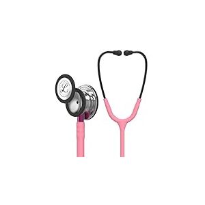 3M Littmann Stéthoscope de Surveillance Classic III, Tubulure Rose Nacré, Édition Miroir, Base Rose et Lyre Smoke, 69 cm, 5962