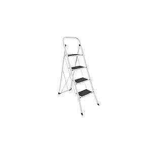 Home Vida B00QTJ9D4A.VC.UK Step Ladder, Heavy Duty Steel, Folding, with Anti-Slip Mat Vida Designs-Escabeau à 4 marches en Acier Robuste-Pliable-Portable-avec Tapis antidérapant