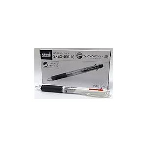 Uni-Ball Rollerball JetStream 3 (Noir, Bleu, Rouge) SXE3-400 Blanc 1,0 mm Boîte de 10 unités