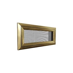Kratki Grille d'aération légère pour cheminée en Acier Inoxydable revêtu par pulvérisation 21,7 x 8,6 x 4,5 cm Oskar Gold