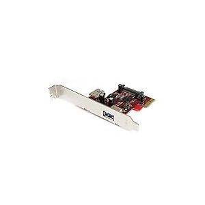 StarTech.com Carte Contrôleur PCI Express vers 2 Ports USB 3.0 avec Support UASP - Carte PCIe - 1 Interne 1 Externe (PEXUSB3S11)