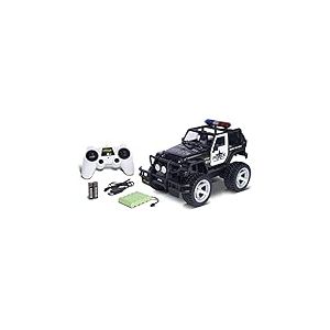 Carson 500404267 1:12 Jeep Wrangler Police 2.4G 100% RTR - Voiture télécommandée, véhicule RC, Piles et radiocommande incluses,Voiture télécommandée pour Enfants, Voiture RC