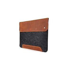 MegaGear Housse MacBook en Cuir Véritable et Polaire pour MacBook Pro et MacBook Air - 14 Pouces - 13 Pouces (M4, M3, M2, M2, M1, Pro, Max) 13,3 Pouces, iPad Pro 12,9 Pouces - Modèles 2020 à 2024