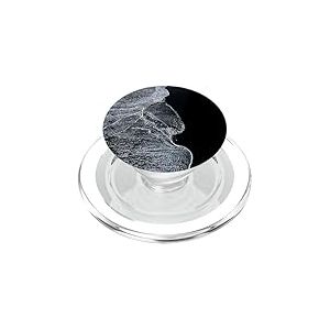 Black Sand Beach Sea Waves PopSockets PopGrip pour MagSafe