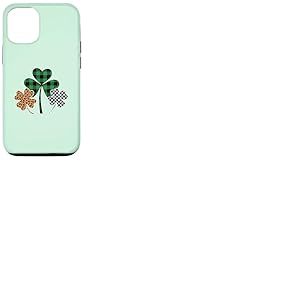 Three Clover Irish Shamrock Plaid Leopard St Patrick Day Coque pour iPhone 12/12 Pro