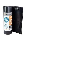 Hinrichs Sacs Poubelle 240 L Ultra Resistant - 100x125 cm - Rouleau de 15 - Fabriqu&eacute; &agrave; partir de LDPE recycl&eacute; - Noir - Sachet &agrave; ordures pour Jardins, Maisons et Chantiers de Construction