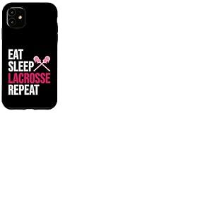 Eat Sleep Lacrosse Repeat Lacrosse Coque pour iPhone 11