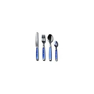 Pradel Excellence - Ménagère Quito, 24 Couverts - 6 Couteaux de Table + 6 Fourchettes + 6 Cuillères à Soupe + 6 Cuillères à Café - Lames Acier Inoxydable - Boîte Couleur - Indigo