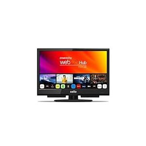 Cello Téléviseur Intelligent C1624WS 16 Pouces Full HD (DVB-C/-S2/-T2) / 230 V/FreeSat : Netflix, Prime Video, Disney+ et DAZN/Téléviseur 230 V avec LG WebOS, Pitch Perfect et Triple Tuner [2025]