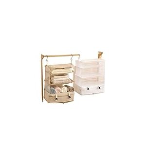 Hapihom Organisateur de voyage suspendu avec 3 compartiments, organiseur de valise, accessoires de voyage, &eacute;tag&egrave;re suspendue, &eacute;tag&egrave;re de penderie, rangement peu encombrant - W-L