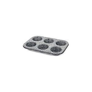 Salter BW07035BRMFOB Megastone Carbon Steel 6 Cup Muffin Pan, Baking Tray, Cake Tin, Non-Stick Coating, PFOA-Free, Oven Safe, Long-Lasting Bakeware, Strong & Durable