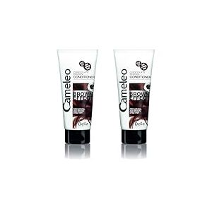 Cameleo - Après-shampoing à effet brun - Traitement nourrissant et fortifiant à l'extrait de noix pour cheveux naturels et teints - Couleur et brillance brunes profondes - 200 ml (Lot de 2)