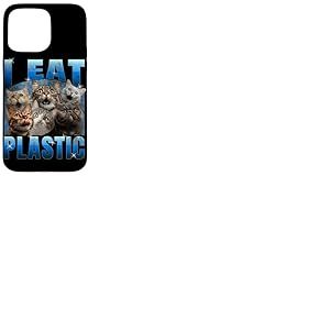 I Eat Plastic | Funny Cat Meme | DIY Coque pour iPhone 15 Pro Max