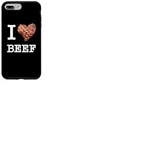 Amateurs de bœuf : "I Love Beef"_texte blanc Coque pour iPhone 7 Plus/8 Plus