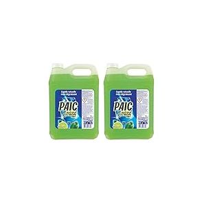 PAIC Liquide Vaisselle Fra&icirc;cheur Citron Vert, Action Nettoyante, D&eacute;graissante et Anti-Odeur, Format &Eacute;conomique, Bidon de 5L (Lot de 2)