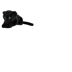 Keel Toys KEELECO - Peluche Panthère Noire 25cm - Doudou Doux et Écologique pour Enfant – 100% Recyclée – Jouet Durable et Lavable – Cadeau Original – Animal Sauvage en Peluche Noire