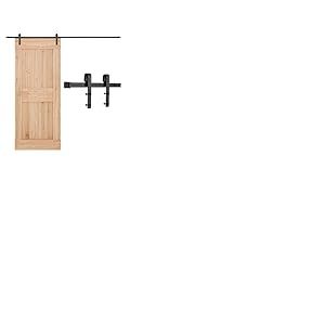 VEVOR Kit Quincaillerie de Porte Grange Coulissante Simple, 300 cm, Rail Durable et Rouleau J, Charge 150 kg, pour Portes 1524 mm de Largeur et 34,92-44,45 mm d'&Eacute;paisseur, Noir, Portes Non Incluses