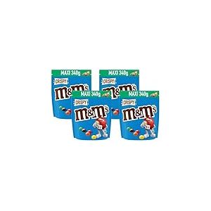 M&M'S CRISPY - Bonbons chocolat au lait et riz soufflé - Sachet de 340g (Lot de 4)