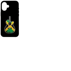 Drapeau Jamaïque Guitare Acoustique Rétro Drapeau Jamaïque Coque pour iPhone 16