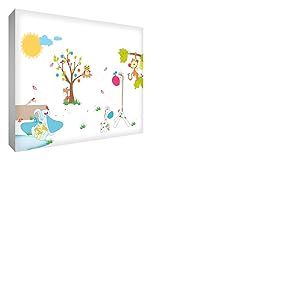 Feel Good Art Animaux 1624–14 A2 61 x 40,6 cm Toile épaisse pour Chambre d'enfant Animaux Mural Multicolore