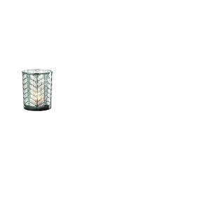 PHOTOPHORE Chevrons Verre Vert/Argent Medium