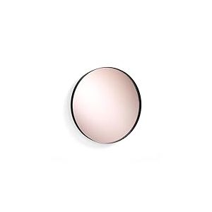 Tomasucci Wink Design Miroir Mural Rond Afterlight, Cadre en Acier Noir Mat, Miroir Rose dor&eacute;, 40 cm x 30 cm