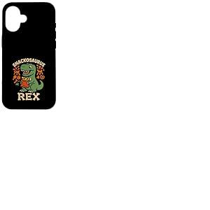 Dino Snackasaurus Mignon Donut Dino Préhistorique Gourmand Pizza Donut Coque pour iPhone 16