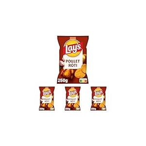 Lay's Chips Saveur Poulet Rôti 250g (Lot de 4)