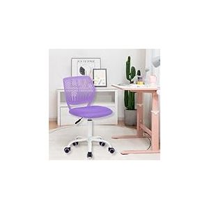 HOMYLIN Lot de 1 Chaise de Bureau pivotante sans accoudoirs pour Enfants avec Assise en Tissu et Dossier en Plastique, siège coloré réglable en Hauteur pour Enfants, étude, Jeux d'enfants, Violet